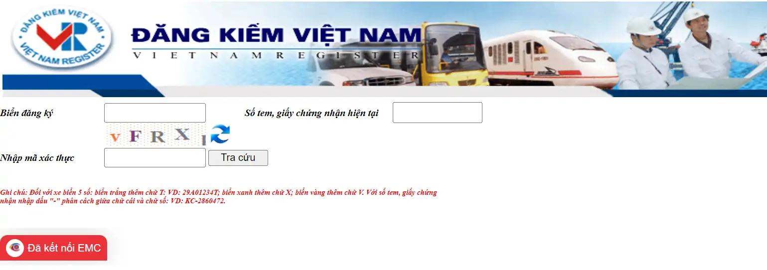 Tra cứu biển số xe ô tô trên trang web Cục Đăng kiểm Việt Nam