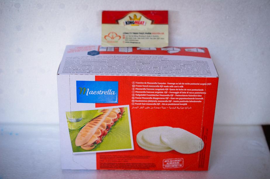 phô mai đông lạnh-iqf mozzarella maestrella rectangular slices- gói 500gr