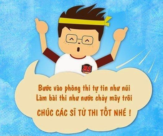 Chúc thi tốt bằng chữ tạch