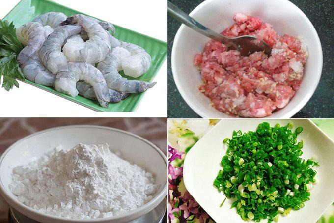 Nguyên liệu làm bánh bột lọc nhân thịt