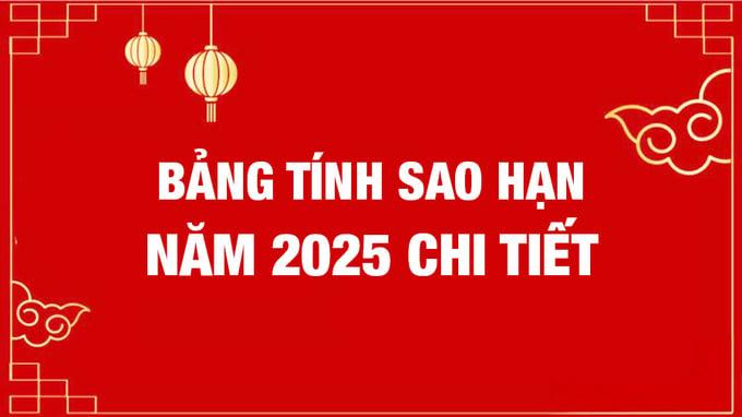 Bảng sao hạn năm 2025 Ất Tỵ chi tiết từng tuổi của 12 con giáp